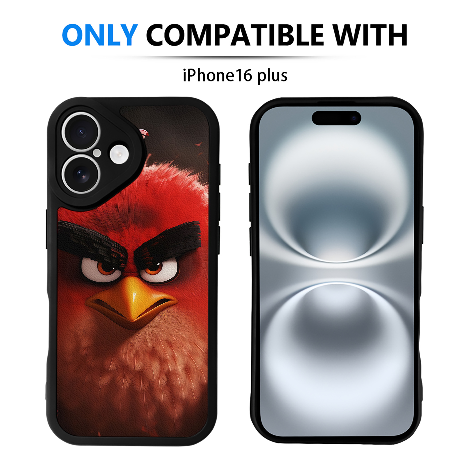 （画像用） Angry Birds アングリーバード 【iPhone 16シリーズ対応】シリコンスマホケース（レザー調） 材質：シリコン